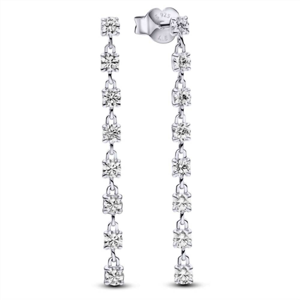 NEW PANDORA sparkling eight stones drop earrings in silver